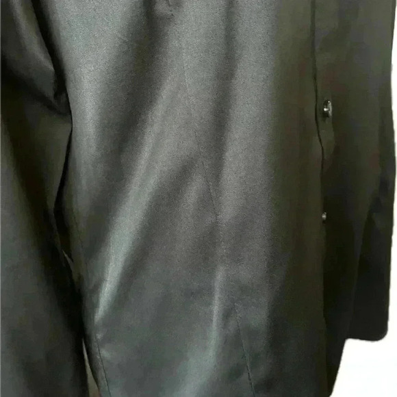 Women’s Long Sleeve Button Down Fitted Shirt Black Office Professional - Picture 3 of 5